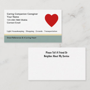 Simple Home Caregiver Business Cards Design