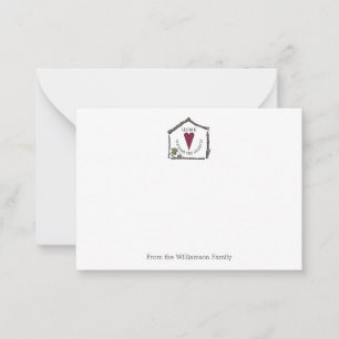 Simple Home is Where the Heart Is Custom Notecard