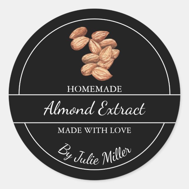 Simple Homemade Almond Extract Label (Front)