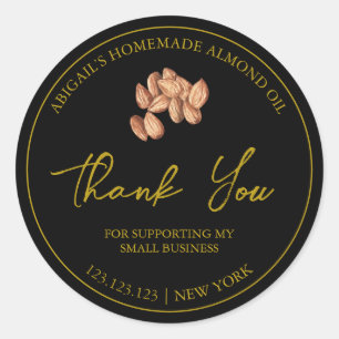 Simple Homemade Almond Oil Thank You Label