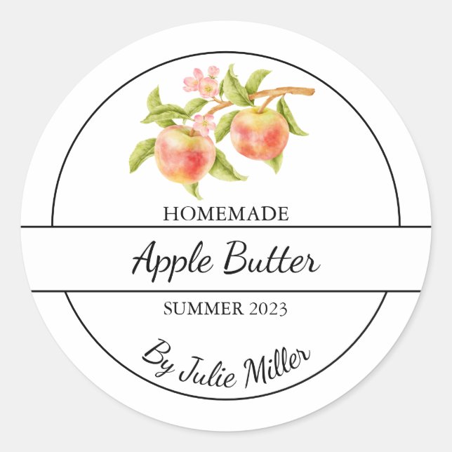 Simple Homemade Apple Butter Label (Front)