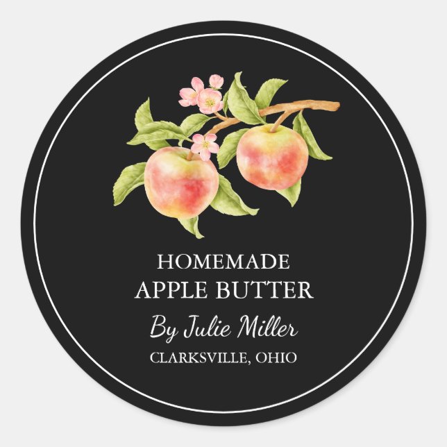 Simple Homemade Apple Butter Label (Front)