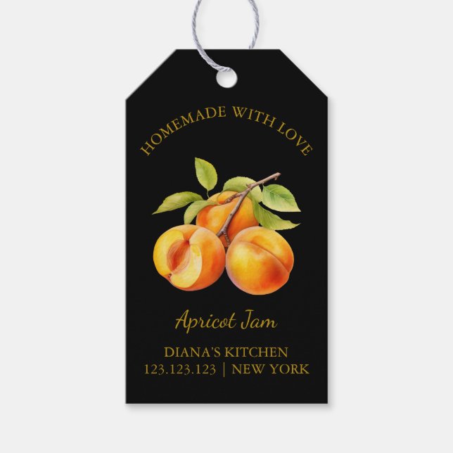 Simple Homemade Apricot Jam Hang Tag l Black (Front)
