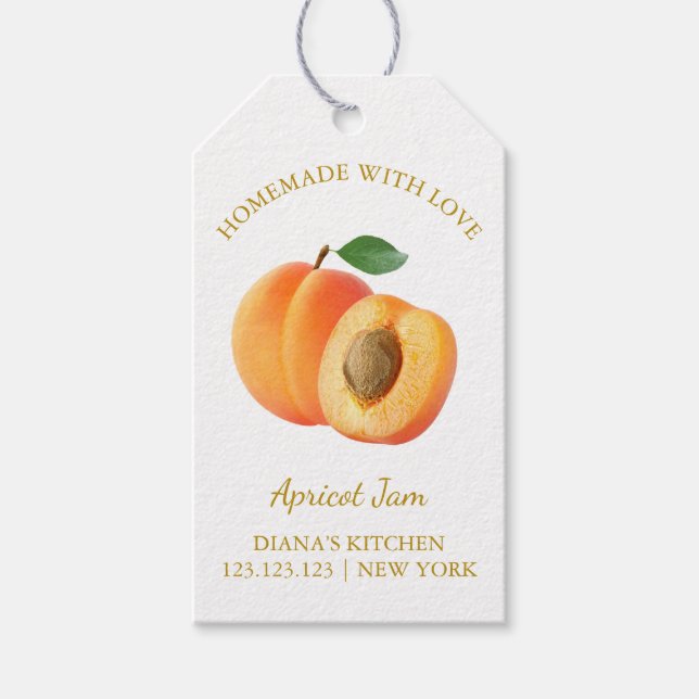 Simple Homemade Apricot Jam Hang Tag l White (Front)