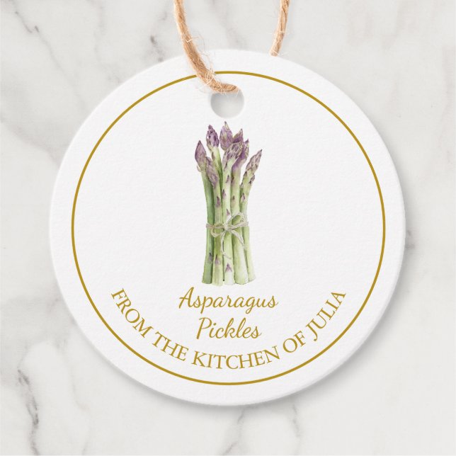 Simple Homemade Asparagus Pickles Hang Tag (Front)