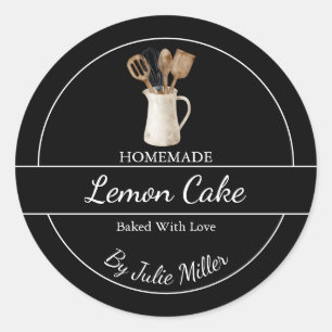 Simple Homemade Baking & Cooking Label Black