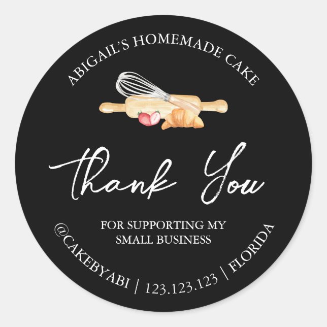 Simple Homemade Baking Thank You Label (Front)