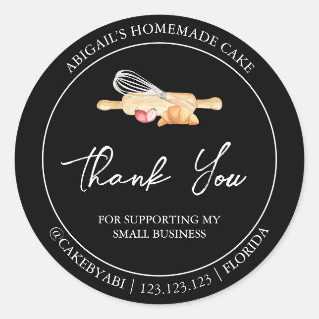Simple Homemade Baking Thank You Label (Front)