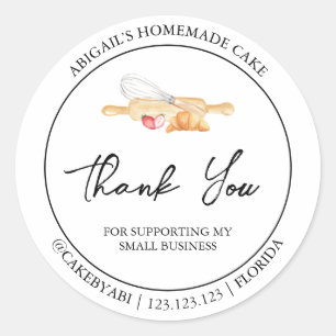 Simple Homemade Baking Thank You Label