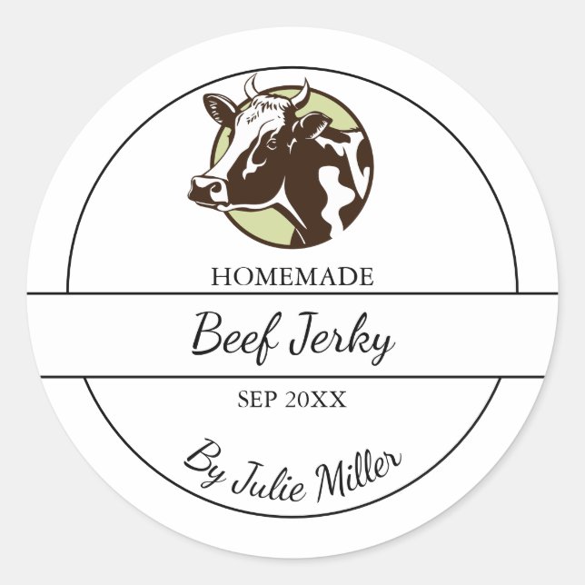 Simple Homemade Beef Jerky Label (Front)