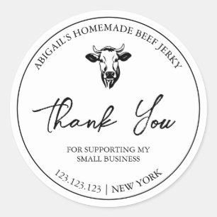 Simple Homemade Beef Jerky Thank You Label