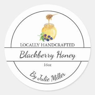 Simple Homemade Blackberry infused Honey Label