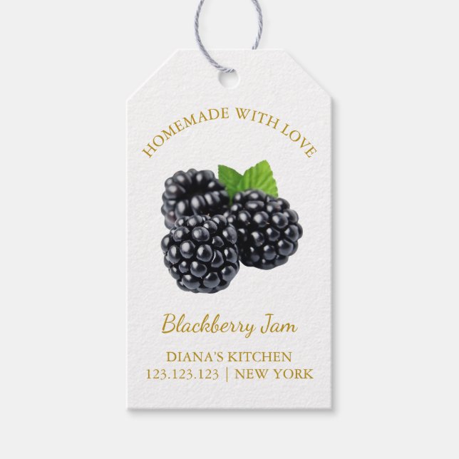 Simple Homemade Blackberry Jam Hang Tag l White (Front)
