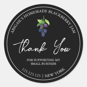 Simple Homemade Blackberry Jam Thank You Label
