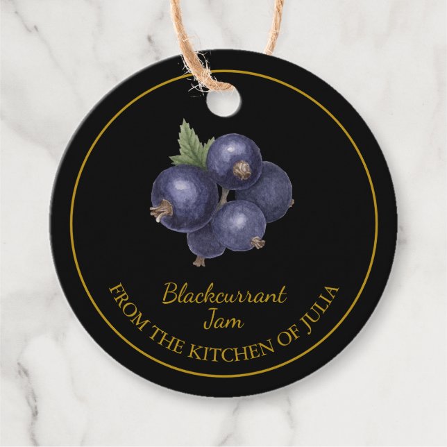 Simple Homemade Blackcurrant Jam Hang Tag (Front)