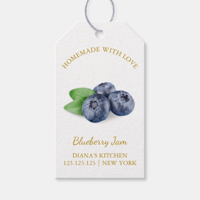 Simple Homemade Blueberry Jam Hang Tag l White (Front)