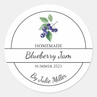 Simple Homemade Blueberry Jam Label