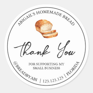 Simple Homemade Bread Thank You Label