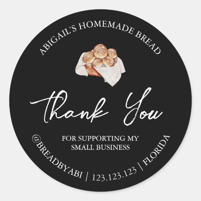 Simple Homemade Bread Thank You Label (Front)