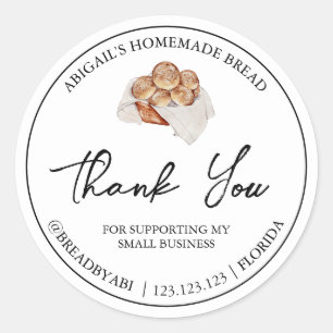 Simple Homemade Bread Thank You Label
