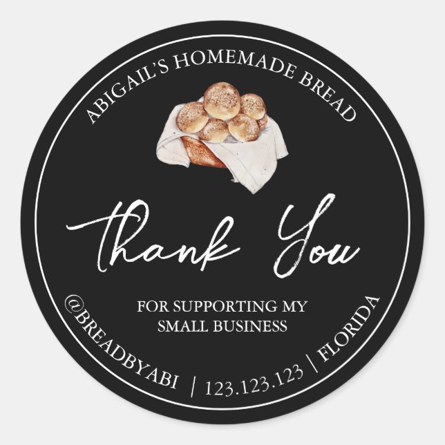 Simple Homemade Bread Thank You Label (Front)