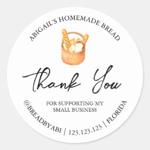 Simple Homemade Bread Thank You Label
