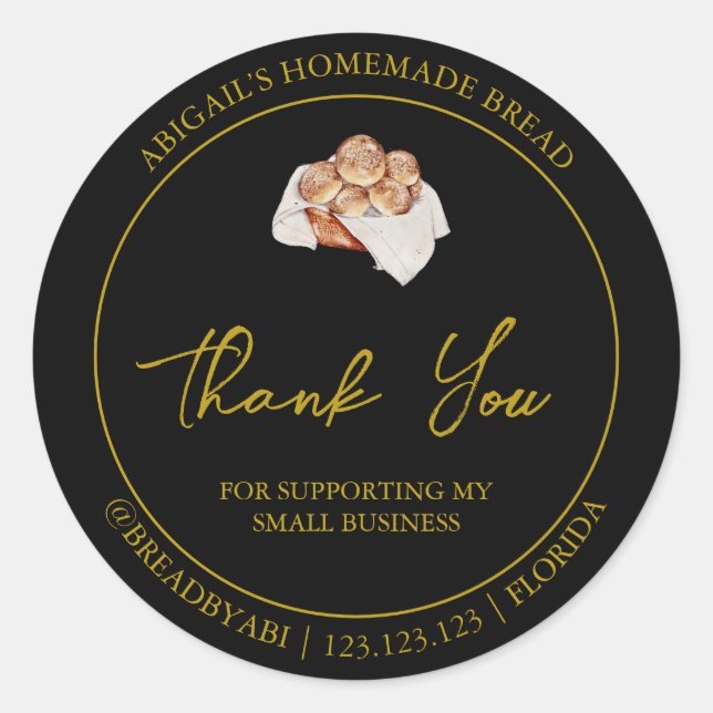 Simple Homemade Bread Thank You Label (Front)