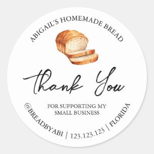 Simple Homemade Bread Thank You Label