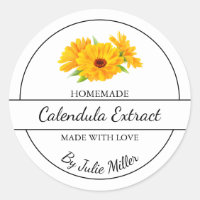 Simple Homemade Calendula Extract Label