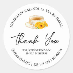 Simple Homemade Calendula Tea Thank You Label