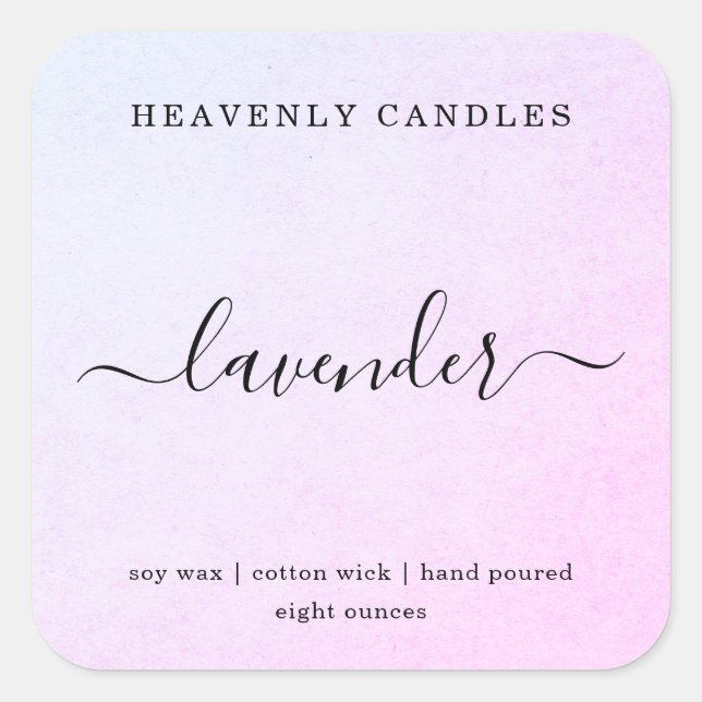 Simple Homemade Candle Sticker Labels (Front)