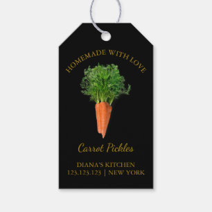 Simple Homemade Carrot Pickle Hang Tag Black