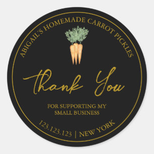 Simple Homemade Carrot Pickle Thank You Label