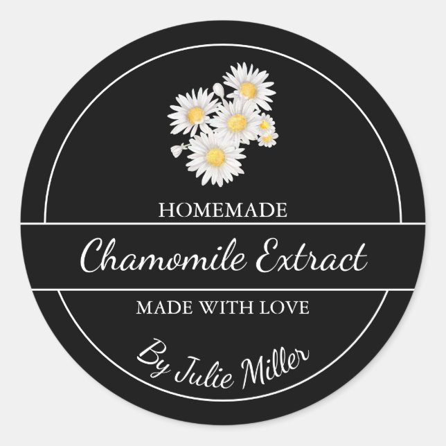Simple Homemade Chamomile Extract Label (Front)