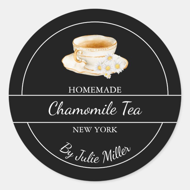 Simple Homemade Chamomile Tea Label (Front)