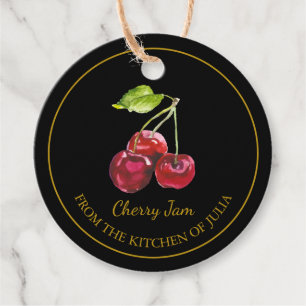 Simple Homemade Cherry Jam Hang Tag l Black