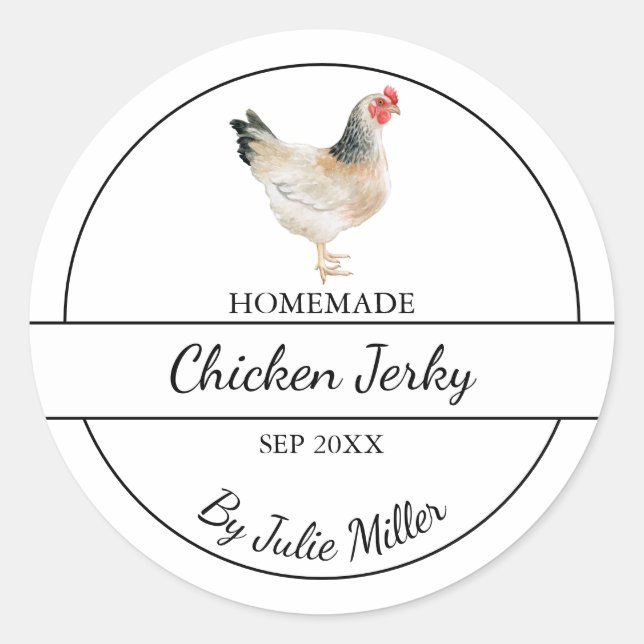 Simple Homemade Chicken Jerky Label (Front)