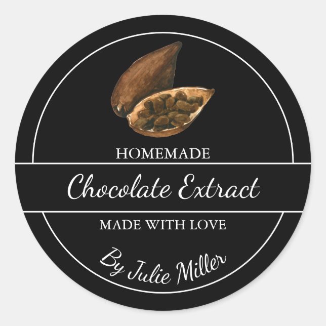 Simple Homemade Chocolate Extract Label (Front)