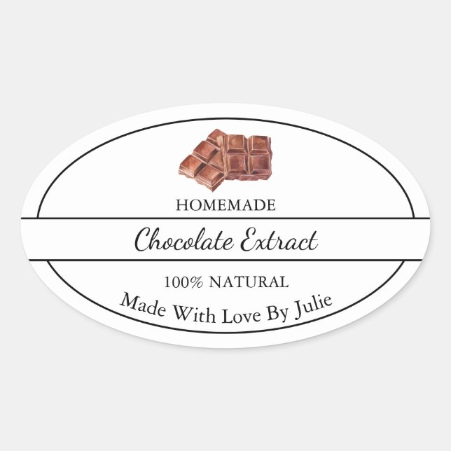 Simple Homemade Chocolate Extract Label (Front)