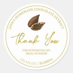 Simple Homemade Chocolate Extract Thank You Label