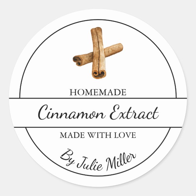 Simple Homemade Cinnamon Extract Label (Front)