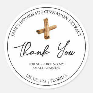 Simple Homemade Cinnamon Extract Thank You Label
