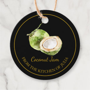 Simple Homemade Coconut Jam Hang Tag l Black