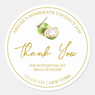 Simple Homemade Coconut Jam Thank You Label