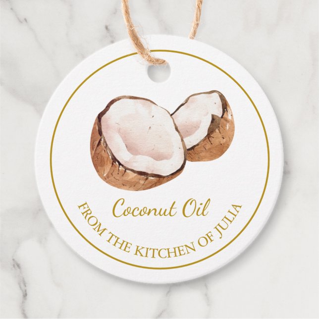 Simple Homemade Coconut Oil Hang Tag l White (Front)