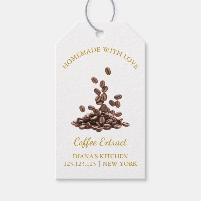 Simple Homemade Coffee Extract Hang Tag l White (Front)