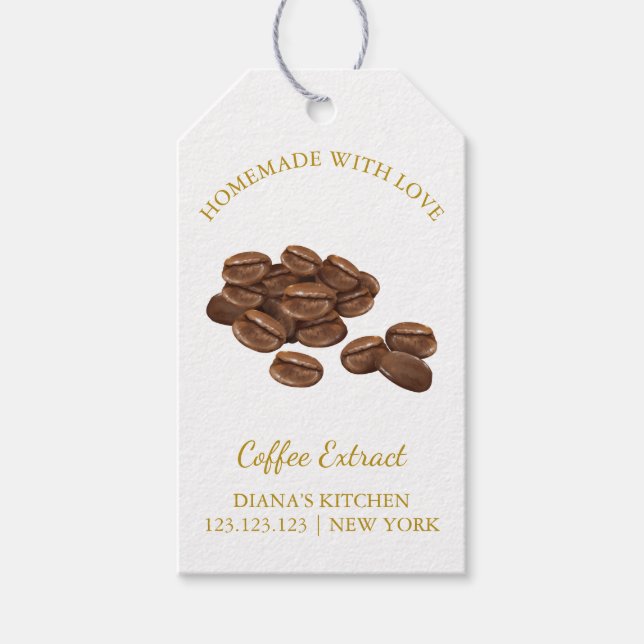 Simple Homemade Coffee Extract Hang Tag l White (Front)