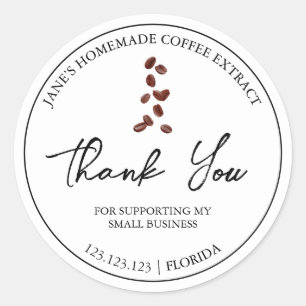 Simple Homemade Coffee Extract Thank You Label
