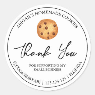 Simple Homemade Cookies Thank You Label