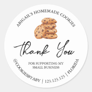 Simple Homemade Cookies Thank You Label